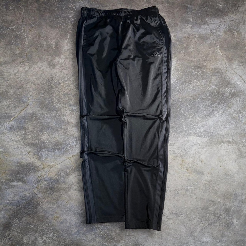 adidas Black Primegreen Three Stripe Track Pants Athletic Soccer Joggers Y2K
